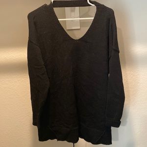 Black scoop Neck with laced up back Sweater